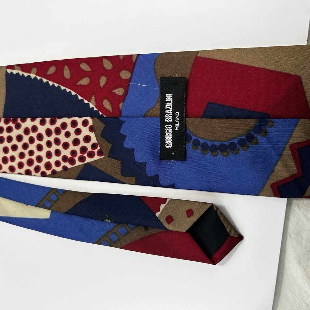Giorgio Brazilini Men Dress Silk Tie 3.75" wide 60" long Made in Italy - Picture 3 of 5
